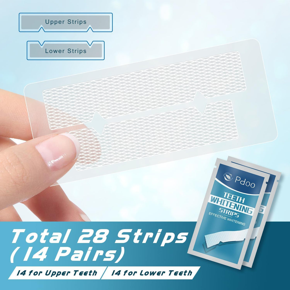 Teeth Whitening Strips for Sensitive Teeth 28 Count Whitener Strips