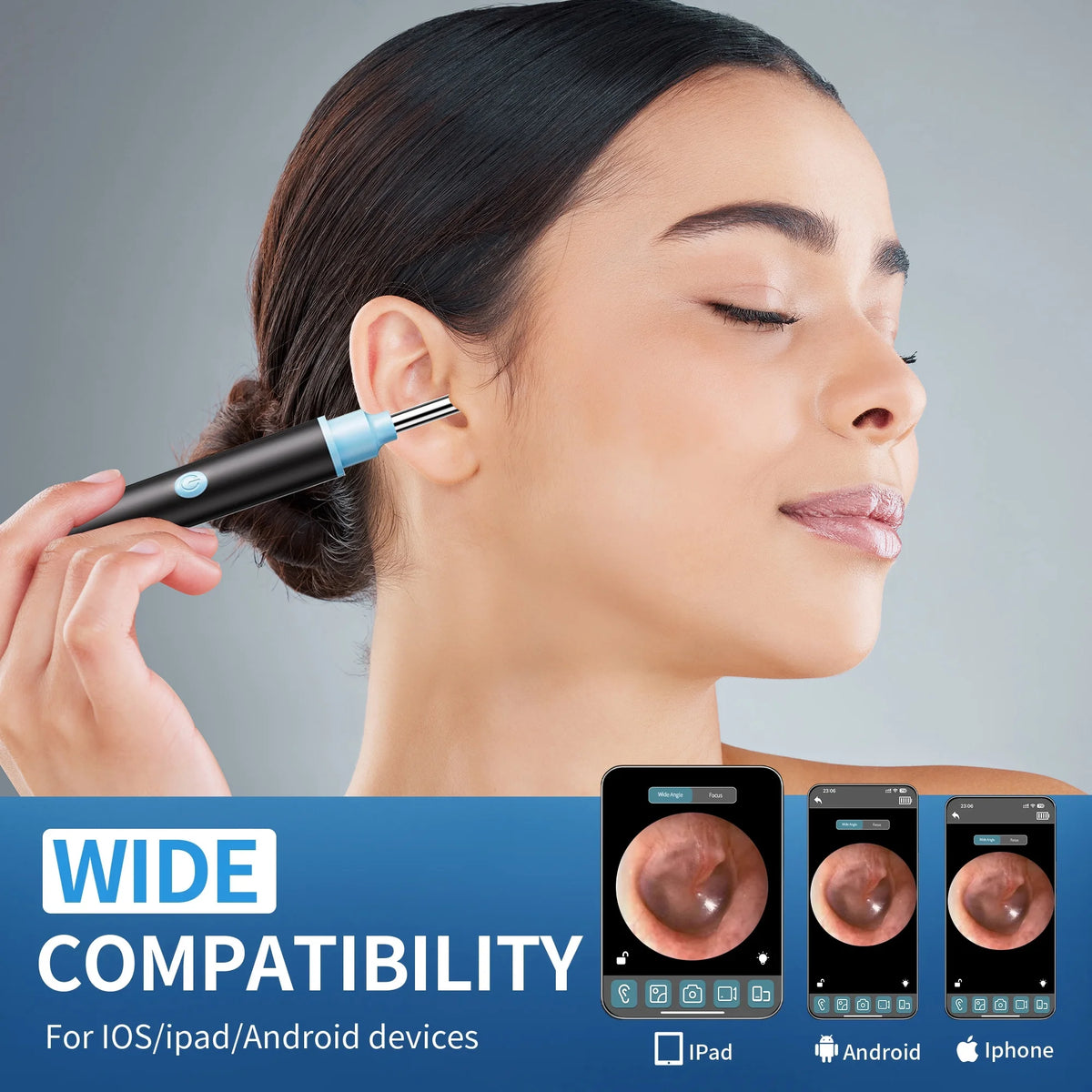 Suerbeaty Ear Wax Removal, Ear Cleaner with Camera, Earwax Remover Tool with LED Light, Ear Camera with 6 Ear Spoon, Earwax Removal Kit for Ear Cleaning
