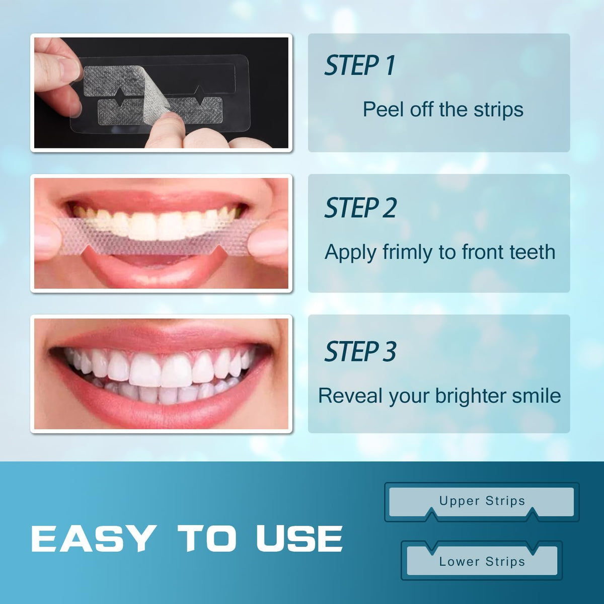 Teeth Whitening Strips for Sensitive Teeth 28 Count Whitener Strips